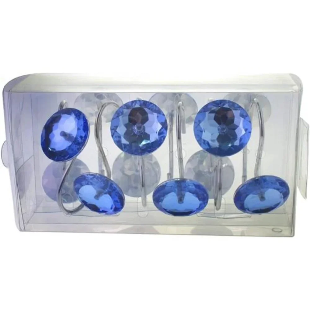 Round Acrylic Decorative Rhinestones Bling Rolling Bathroom Bath Set of 12 Rings